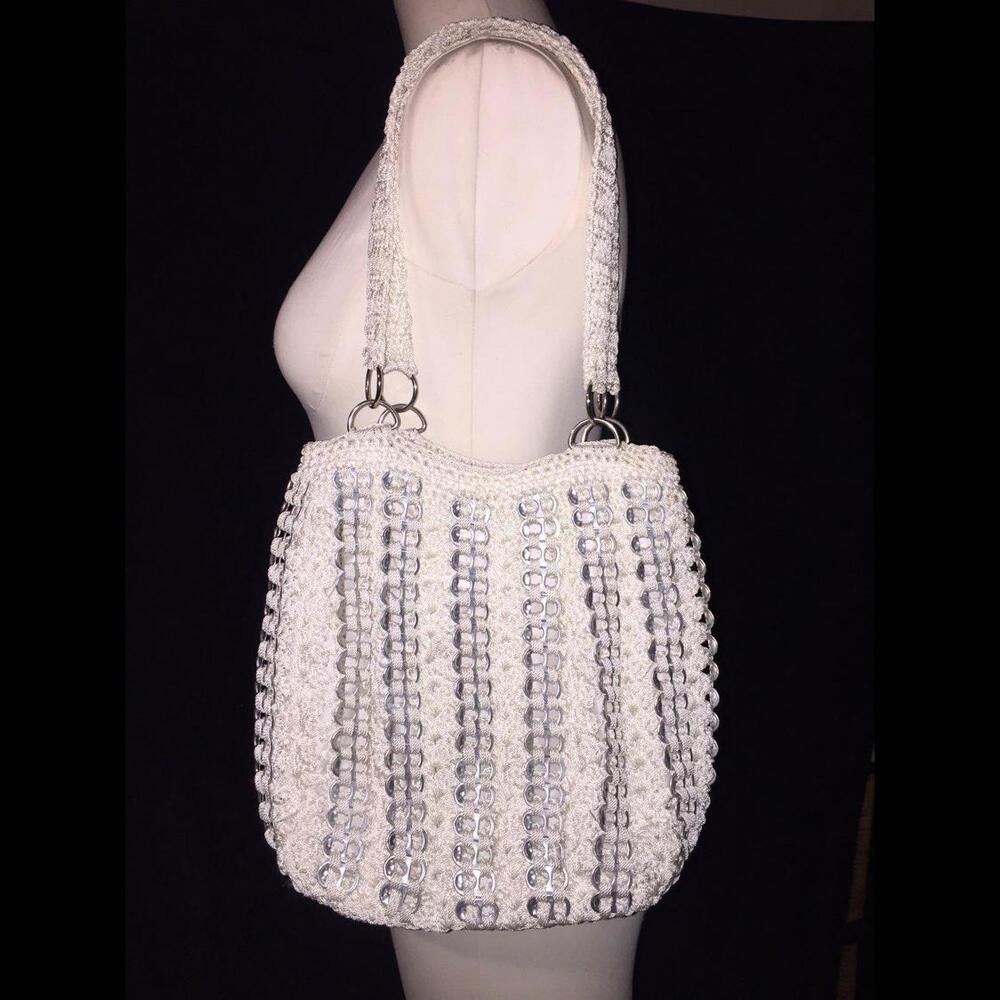 Vintage Can Top White Knitted Purse
